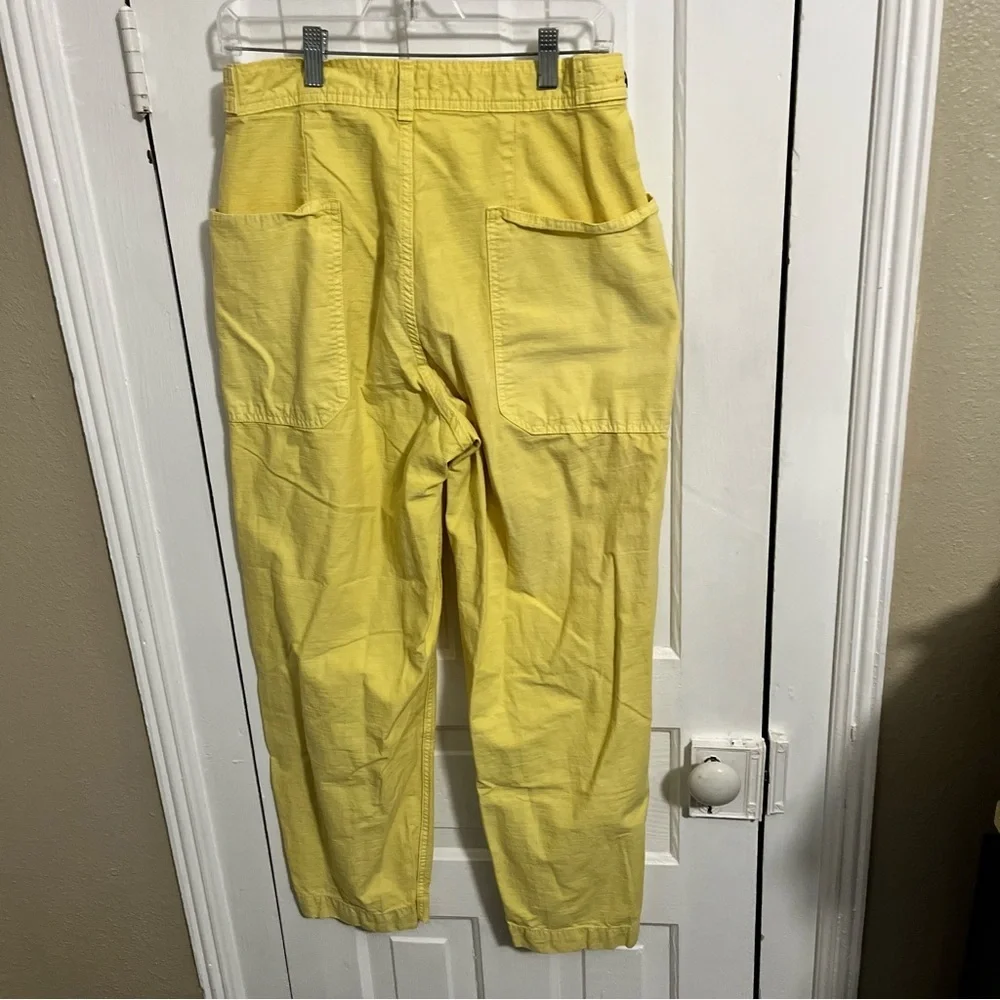 Everlane Butter Yellow The Fatigue Barrel Pant Linen Cotton Preppy Coastal 6 G2 - Picture 5 of 9